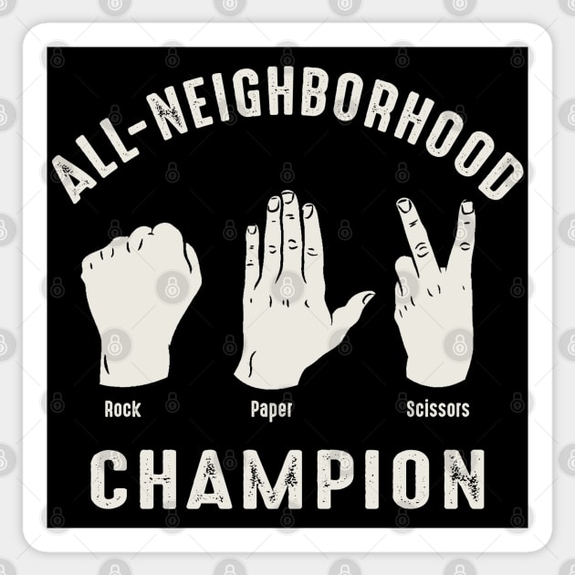 Rock paper Scissors All Neighborhood Champ Sticker by Alema Art